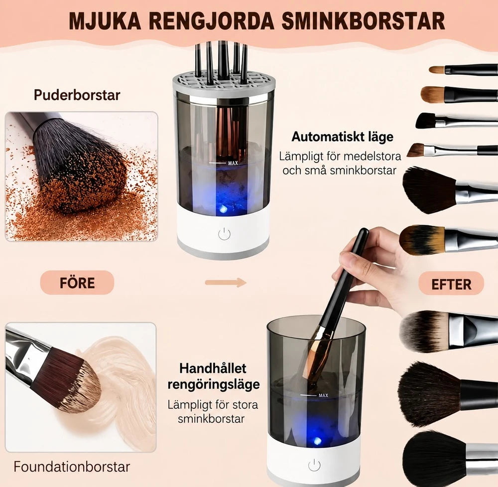 Elektrisk Sminkborstrengörare